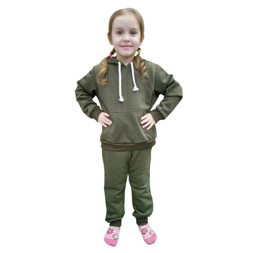 Костюм детский (толстовка с капюшоном и брюки), материал: футер петля однотонный