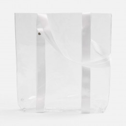 Шопер Clear Fest, ver.2, прозрачный с белыми ручками