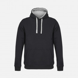 Худи унисекс Cameron, черное с серым меланжем