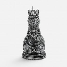 Свеча фигурная «Бюст лошади», серебристая