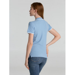 Рубашка поло женская Practice Women 270, голубая с белым