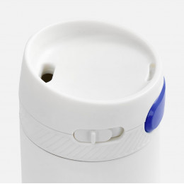 Термостакан X1 с цветной кнопкой, белый с синим