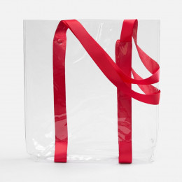 Шопер Clear Fest, ver.2, прозрачный с красными ручками