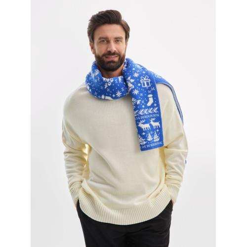 Шарф Holidale, синий с молочным