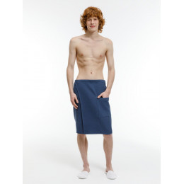 Килт вафельный мужской Onsen, темно-синий, единый размер