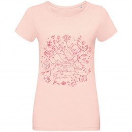 Футболка женская Flower Power, розовая