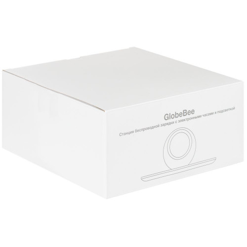 Станция беспроводной зарядки с часами и подсветкой GlobeBee, белая