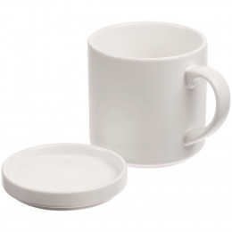 Кружка с подогревом и беспроводной зарядкой dualBase plus, белая