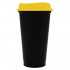Стакан с крышкой Color Cap Black, черный с желтым