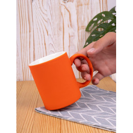 Кружка Promo Soft с покрытием софт-тач, оранжевая