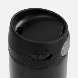 Термостакан X1 с цветной кнопкой, черный с серым