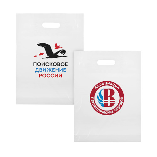 Пакет белый, с печатью (3+2)  20х30