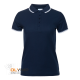 Рубашка поло женская STAN с окантовкой хлопок/полиэстер 185, 04BK темно-синий 