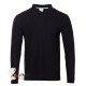 Рубашка поло унисекс STAN длинный рукав хлопок 185, 104LS чёрный 